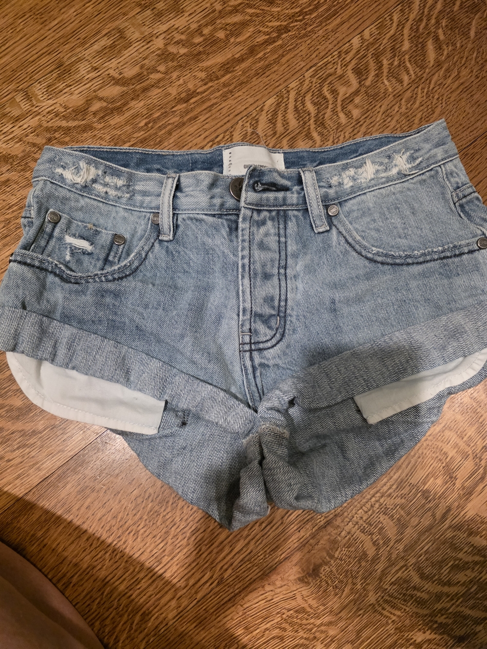 One Teaspoon High-Rise Light Blue Denim Shorts - Casual Summer Staple